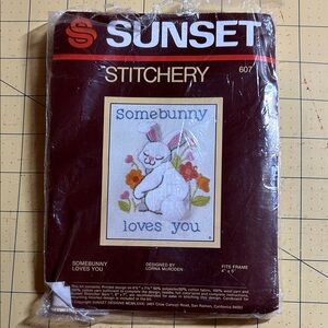 Sunset Stitchery Kit with Bunny Design